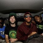 The crew chilling in the car