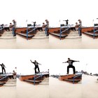 Manny Santiago shows his skateboarding skills