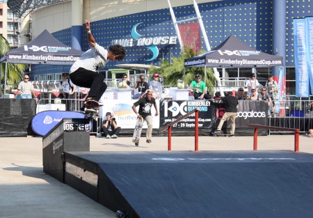 Braxton Haine showing his Skateboarding skills