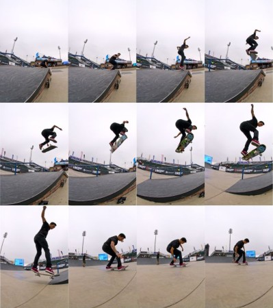 Nyjah Huston landing big skate tricks