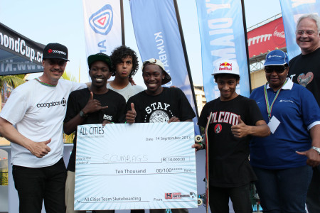 Scumbags winning the All cities Skateboarding contest
