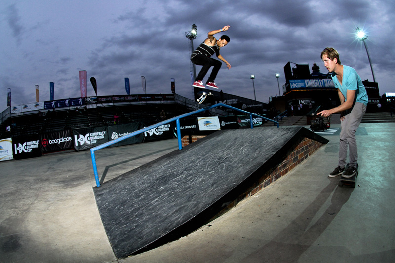 Nyjah Huston Skateboarding at the Kumba Skate Plaza in Kimberley