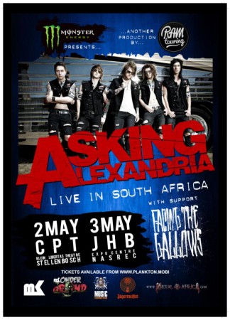 Asking Alexandria are set to rock South African music fans in 2014