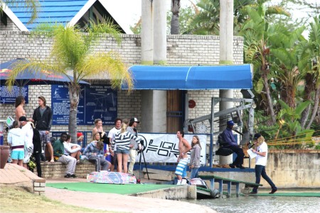 Riders getting ready to compete in the Cable Wakeboarding and Wakeskating nationals