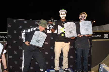 Khule Ngubane takes the top step at the DC Halloween Skateboarding Jam