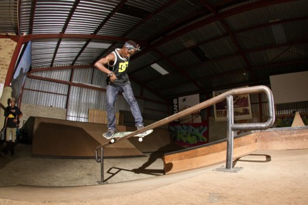 Khule Ngubane shows his Skateboarding skills on tour