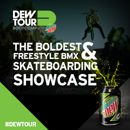 Dew Tour Bootcamp bringing BMX and Skateboarding action sports to a campus near you