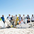 Surfers getting ready for the Nixon Weird Board surfing contact