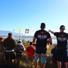 Comentators having a blast at the Red Bull King of the Air Kiteboarding contest
