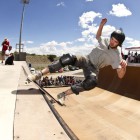 Am vert going down at the Midway Mayhem skateboarding contest