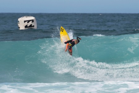 Max Elkington surfing his way to the win in the U16 Boys final at the Billabing Junior Pro