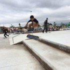 Junior skatesr throwing down hardat the Element Make It Count contest