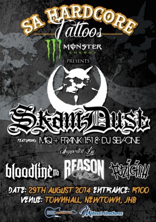 Skam Dust set to rock South Africa supported by local hardcore bands