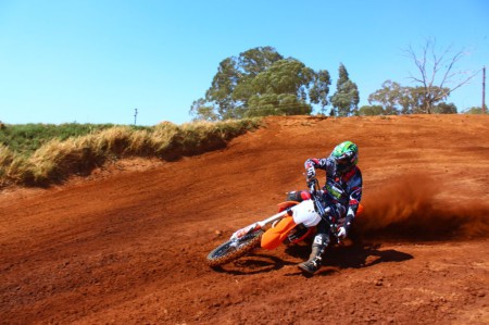 Stewart Couper testing out the new KTM MX Range
