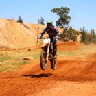 Hitting the whoppes on the 250 SX during the test