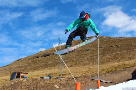 Roope Tonteri showing off his snowboarding style