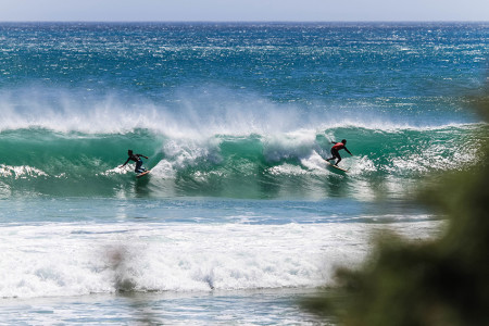Surfing action from the Off the Lip Movember Surf Jam