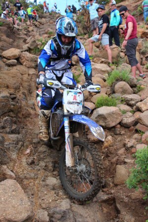 Israeli rider Jonathan Levy making his way down Bushman's Pass