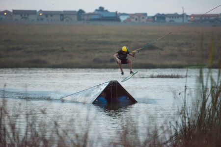 Cable Wakeskating action at StokeCity WakePark