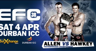 EFC 38 brings MMA action to Durban in the 4th April 2015