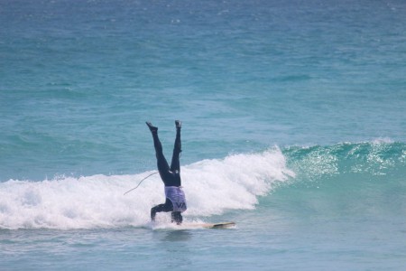 Yesteryear moves were the order of the day in the surf at Rolling Retro 2015