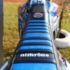 Custom motocross seat cover installed