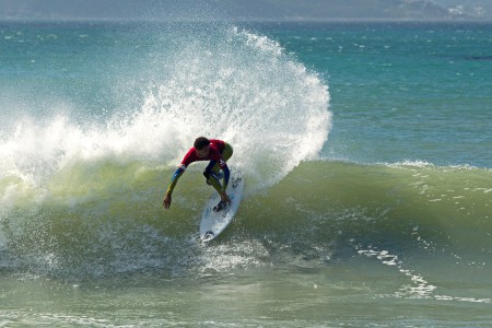Michael February surfing his way to the win at the opening round of the Quiksilver Get Free Series