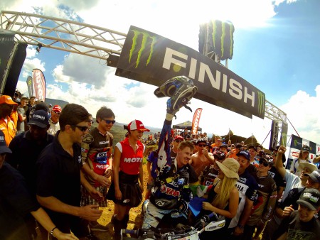 Brett Swanepoel celebrating his 2nd place at the Roof of Africa Hard Enduro