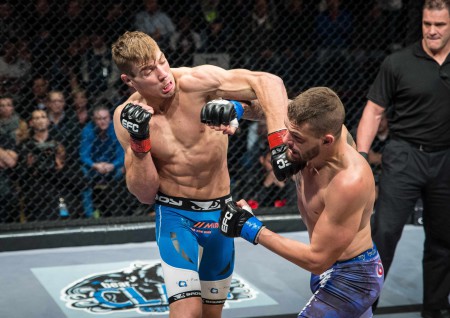Dino Bagattin vs Dricus du Plessis at EFC 40 showcasing  MMA action