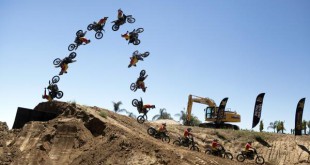 Freestyle motocross rider Jackson Strong lands the first ever Double Drop