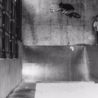 Kevin Schnider riding the Quarter Pipe