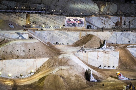 Levi Sherwood and the backdrop of the Athens X-Fighters course