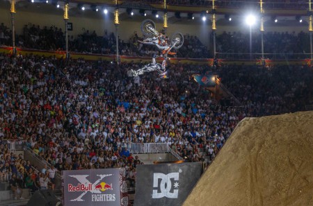 Levi Sherwood with the Superman Eggroll at X-Fighters