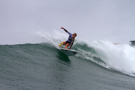 Crystal Hullet competeing in the Billabong SA Junior Champs