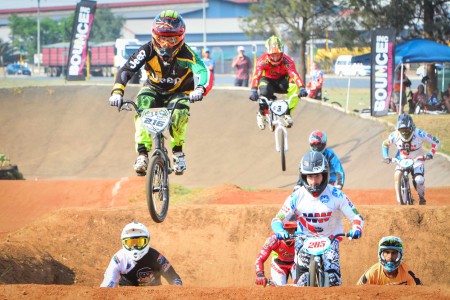 Kyle Dodd leading the was at the SA BMX Nationals