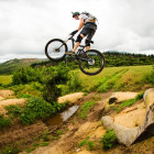 David Rigby taking his MTB to the Dawn of the Dirt Enduro win