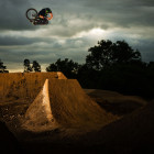 Malcolm Peters taking the BMX category win at Dawn of the Dirt