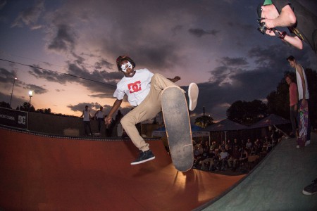 Khule Ngubane skateboarding his way to victory at the 2015 Halloween Jam