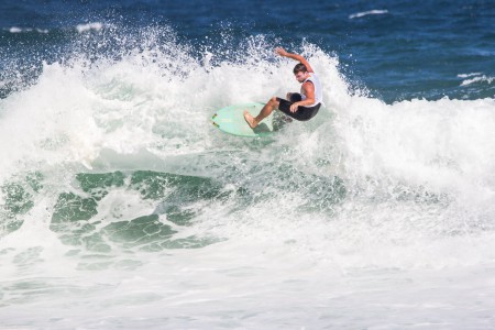 Brandon Jackson surfing his way to victory at the Off The Lip Movember Surf Jam