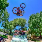 Martin De Jager shooting for the sky at The Green Meet BMX Jam