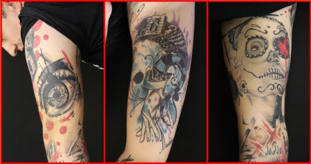 A selection of tattoos done by Grant Chapman