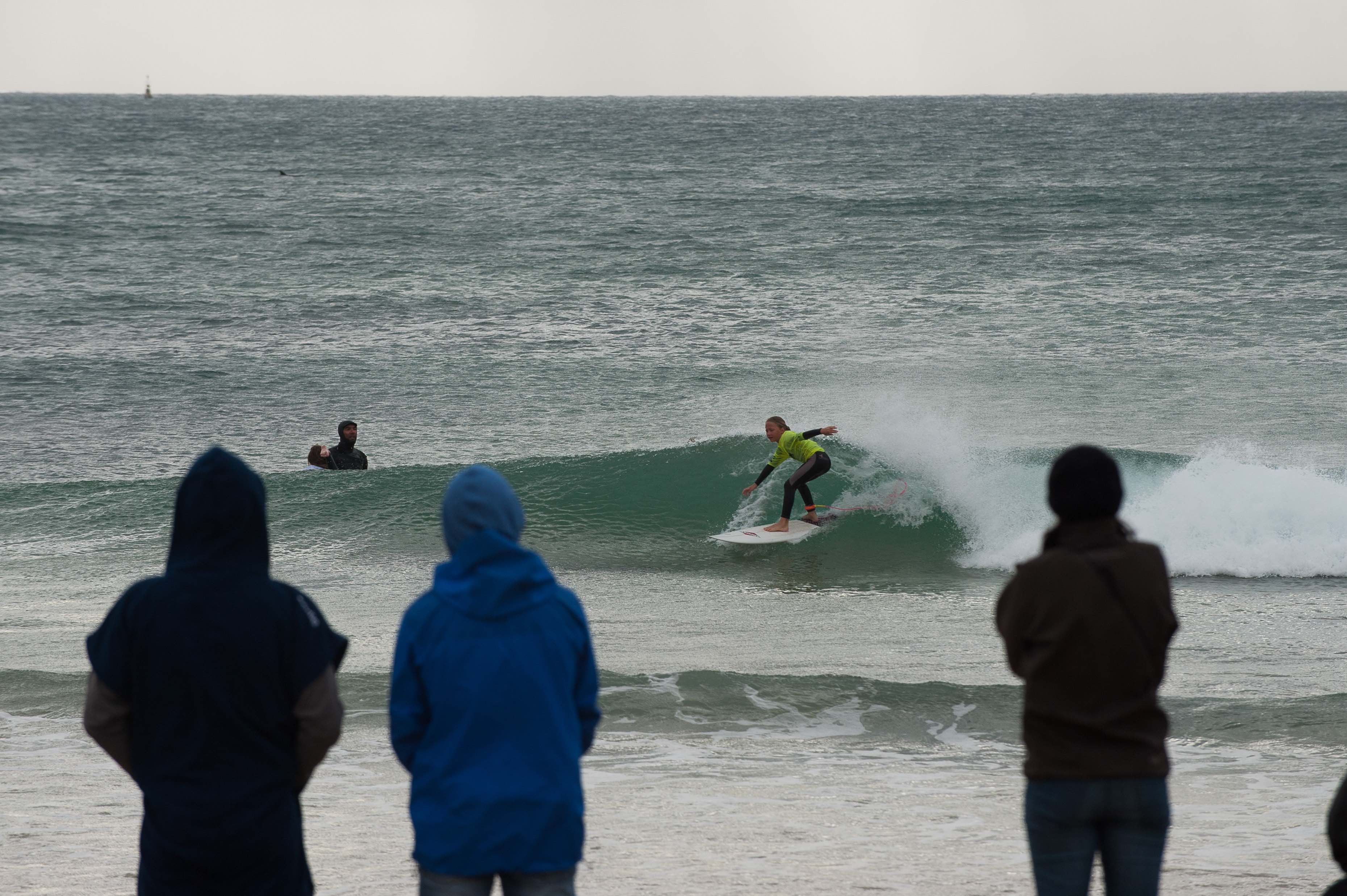 Gabriella Herbst surfing her way to victory in the Under 9 Girls division