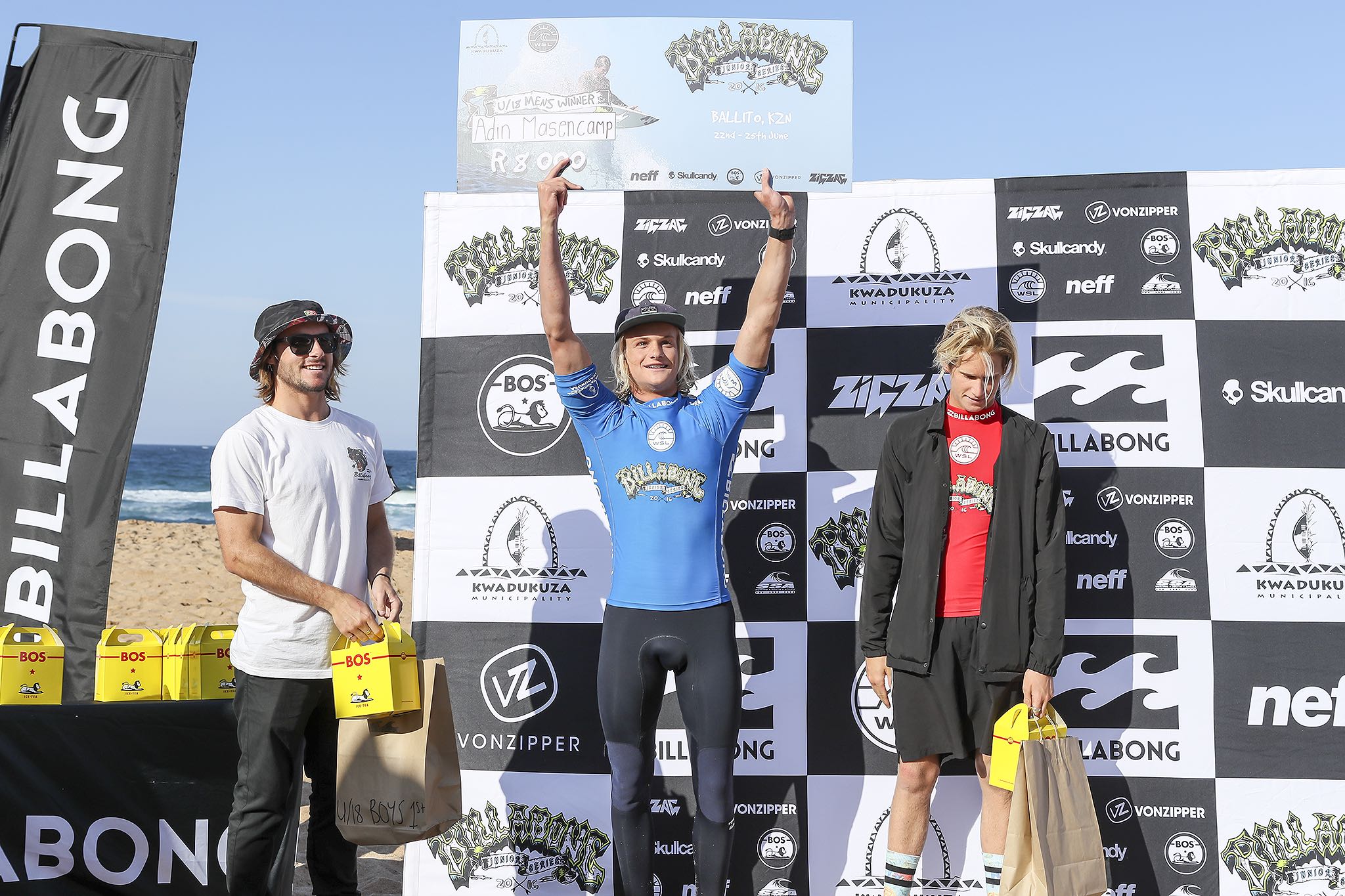 U18 Boys Podium at the Billabong Junior Series