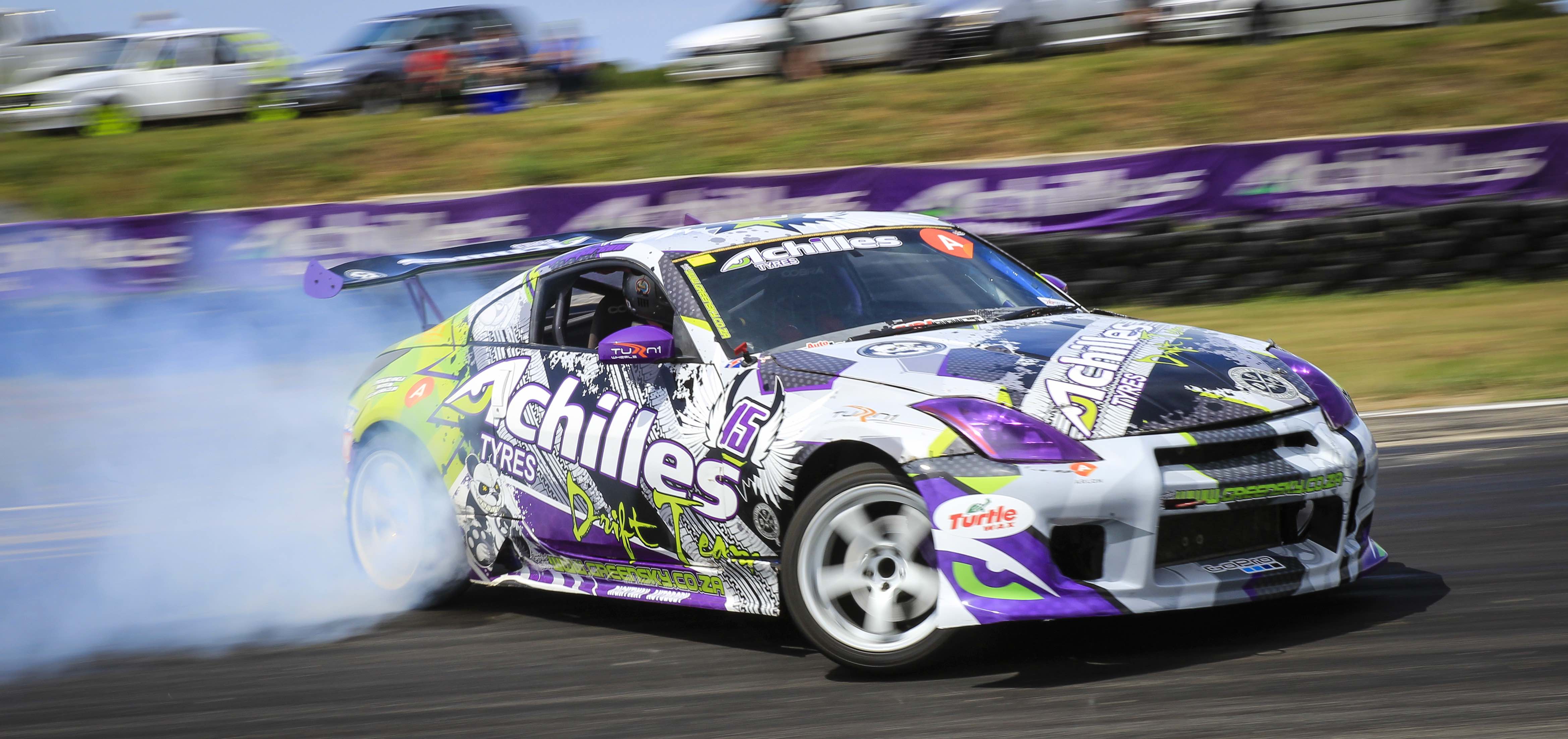 Jim Mc Farlane showing his drifting skills during the SupaDrift series championship