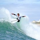 Saxton Randal surfing in the final stop of the 2016 Billabong Junior Series