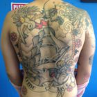 Back piece tattoo by Alastair Magee