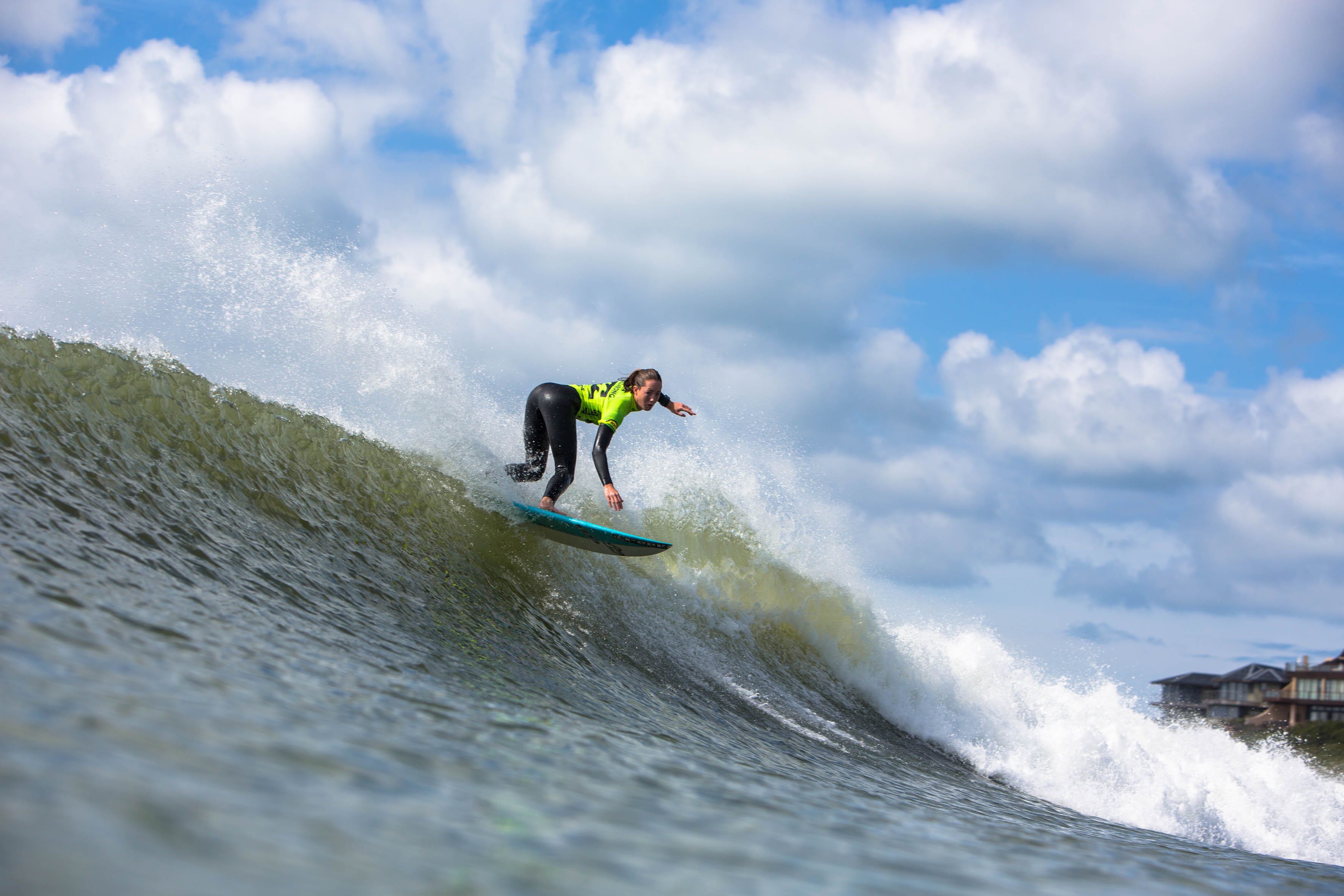 Natasha van Greunen surfing in the 2016 Billabong SA Junior Champs