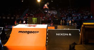 Brock Horneman riding his way to victory at the Ultimate X 2017 BMX contest