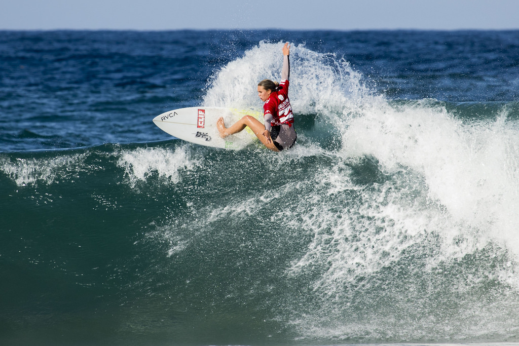 Zoe McDougall surfing her way to victory at the Billabong Junior Series in Ballito