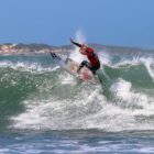 Summer Sutton surfing in the 2017 Billabong Junior Series